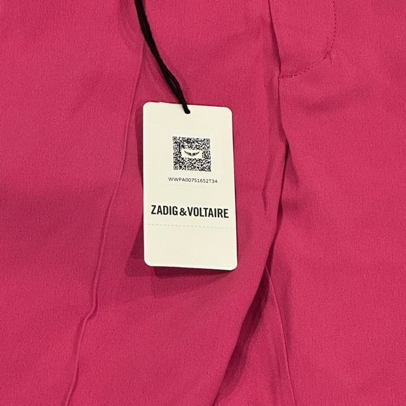 ZADIG & VOLTAIRE Prune Crepe Flat Front Pants Size 34 - Picture 2 of 6